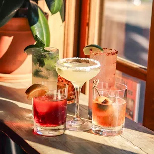 a variety of cocktails