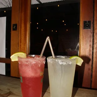 Strawberry and Lime frozen margaritas