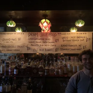 Dram shop food menu.  New one every Wednesday.