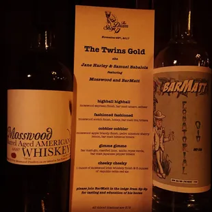 Sam &amp; Jane's pop up with Mosswood whiskey and BarMatt
