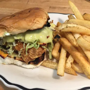 Fried soft shell crab sandwich