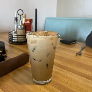 Iced hazelnut latte, delicious!