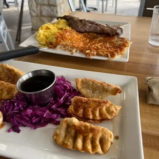 Potstickers &amp; Steak and Eggs