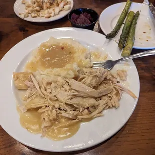 Delicious Turkey dinner! So much food I couldn't eat it all.