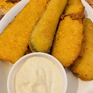 Breaded Zucchini Planks (deep fried and served with ranch dressing or horseradish sauce)