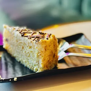 a slice of cake on a plate