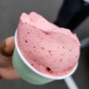 Strawberry elderflower gelato