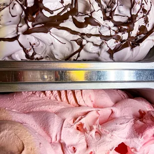 Blackberry chip and strawberry sorbet