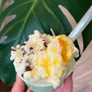 Sweat cream chocolate chip and orange marmalade
