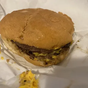 Double Cheeseburger. Greasy, buttery, delicious. Meant to take a photo of the inside, but got lost in the waves of flavor, nearly drowning.