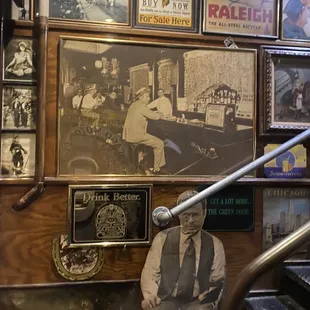 a staircase leading up to a bar