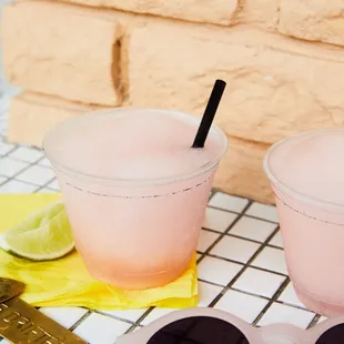 two glasses and a drink