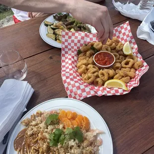Thai Noodles and Fried Calamari