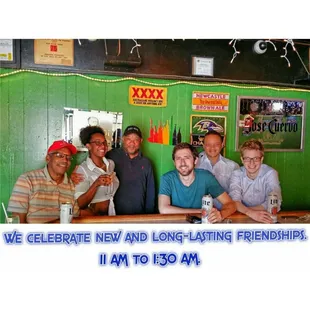 a group of men at a bar