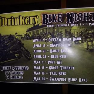 Bike nights flier