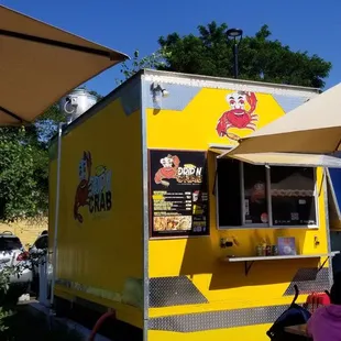 a yellow food truck