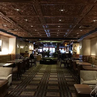 View from the hotel entrance to the bar