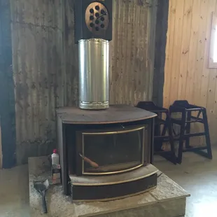 a wood burning stove