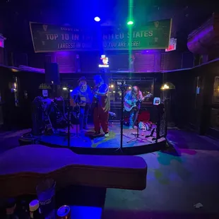 a band performing on stage