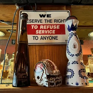 a sign on a bar