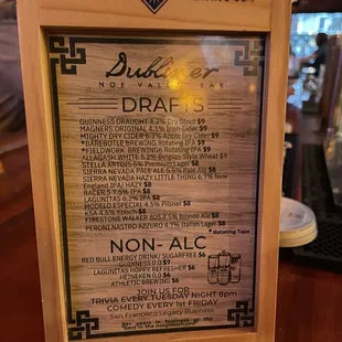 Beer &amp; non alcoholic drinks