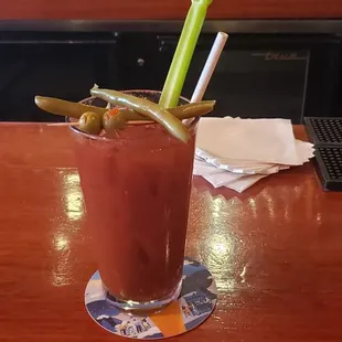 An extremely well prepared bloody Mary.
