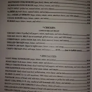the menu