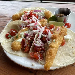 3 Beer Battered Mahi Tacos