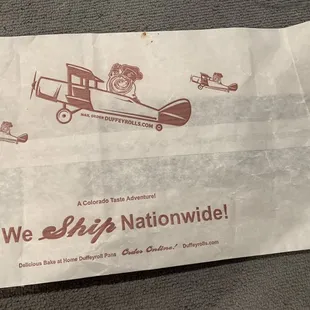 Great branding on bag