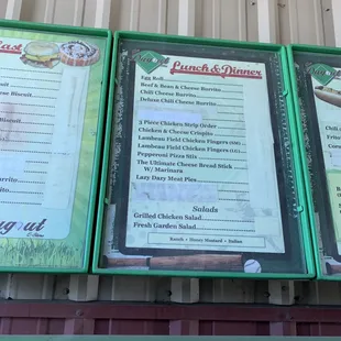 menus and prices