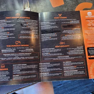 Menu, back