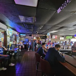 Bar full of fans having a great time