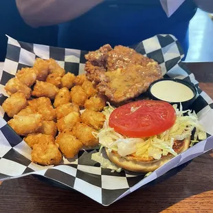 The Intimidator- fried chicken breast tossed in wing sauce