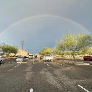 From the parking lot!