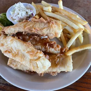 Delicious Fish &amp; Chips! Hand breaded cod! Even the fries are delicious!