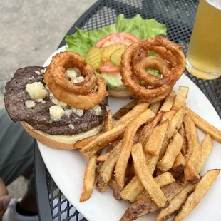 Hearth fire crusted burger