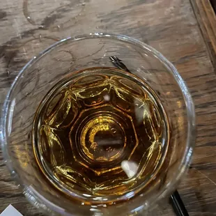 a glass of whiskey