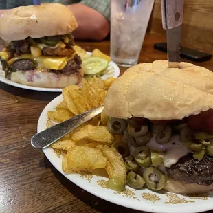 Burger of the month and green olive burger
