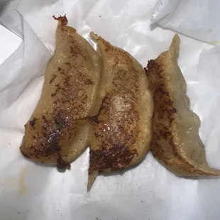 Pan fried shrimp and pork dumplings