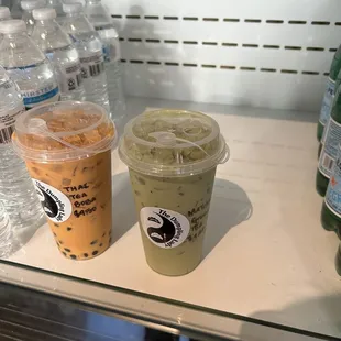 Thai boba tea, green tea, milk tea