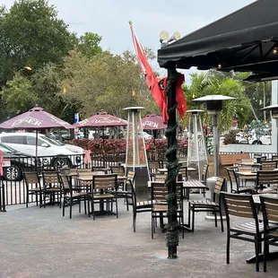 the outside seating area