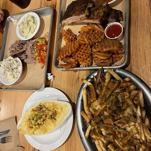 a table full of food