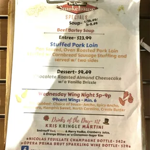 menu