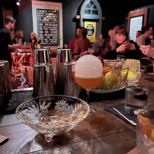 a bar with a variety of drinks