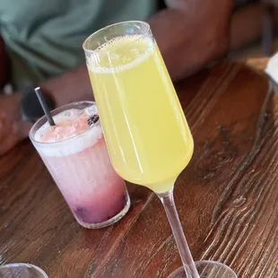 Brunch drinks...Happy Days &amp; traditional Mimosa.