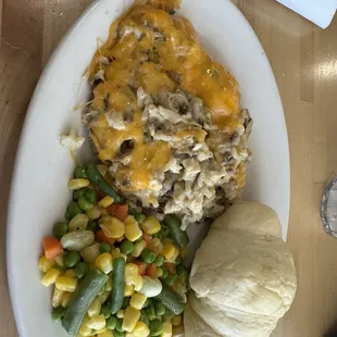 Gourmet chicken and wild rice.  So good. I could not eat it all. Big portions