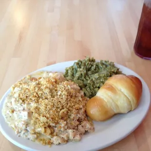 Poppy seed chicken and chest green beans.