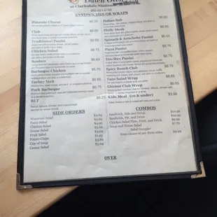 The MENU!