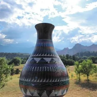 Navajo hand painted horse hair pottery