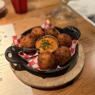 The best Hush Puppies I have ever had and that comeback sauce served with it was soooo tasty! Perfect combo!